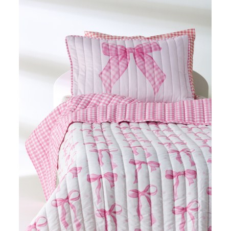 Σετ Παιδικό Κουβερλί Μονό 2 Τεμαχίων Kentia Sassy White-Pink 160x220