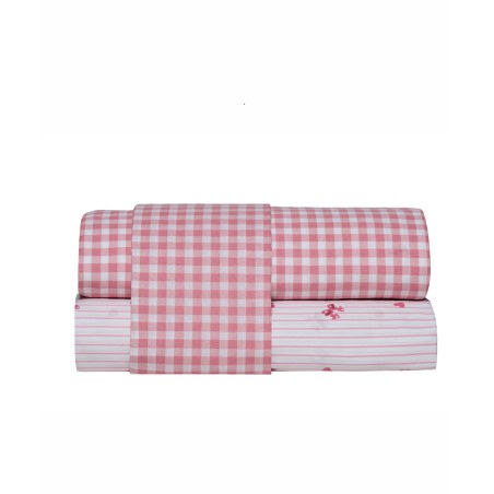 Σετ Παιδικά Σεντόνια Ημίδιπλα 3 Τεμαχίων Kentia Sassy White-Pink 190x270