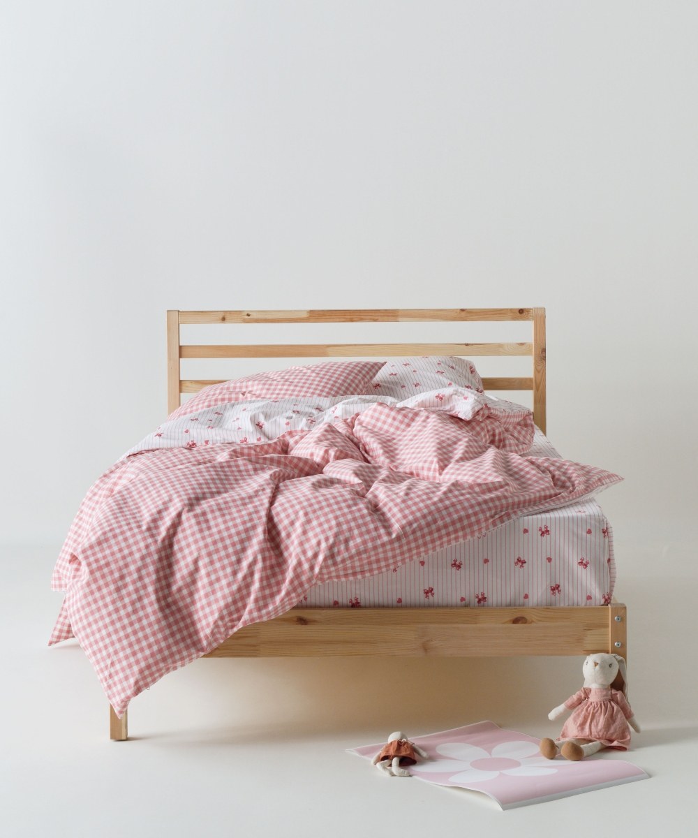 Σετ Παιδικά Σεντόνια Μονά 3 Τεμαχίων Kentia Sassy White-Pink 160x270