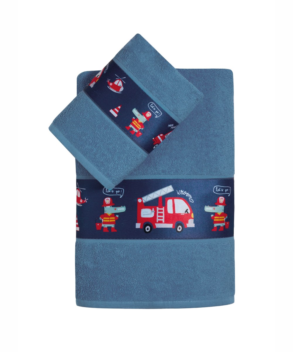 Σετ Πετσέτες 2 Τεμαχίων Kentia Sparky Blue-Petrol-Red 70x125,40x60