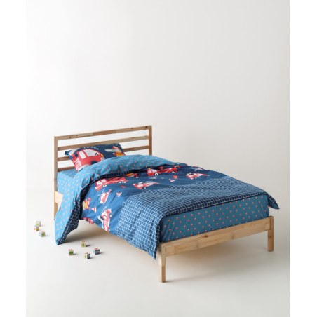 Σετ Παιδικά Σεντόνια Μονά 3 Τεμαχίων Kentia Sparky Blue-Petrol-Red 160x270