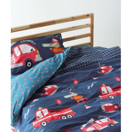 Σετ Παιδικά Σεντόνια Μονά 3 Τεμαχίων Kentia Sparky Blue-Petrol-Red 160x270