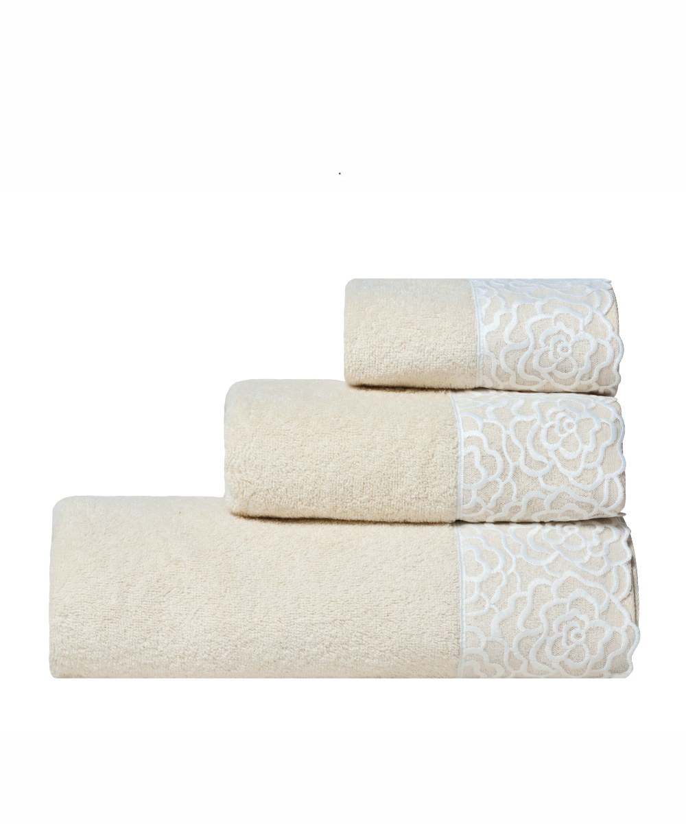 Σετ Πετσέτες 3 Τεμαχίων Kentia Starlight 26 Beige 70x140,50x90,30x50