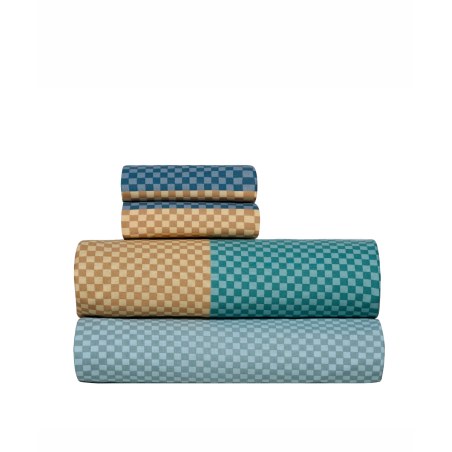 Σετ Σεντόνια Μονά 3 Τεμαχίων Kentia Tetra Mint Green- Ciel- Ochre- Blue- Grey 160x270