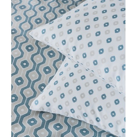 Σετ Μαξιλαροθήκες 2 Τεμαχίων Kentia Trubi 01A Petrol-Beige- White 50x70