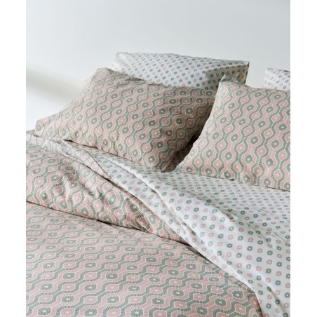 Κουβερλί Υπέρδιπλο Kentia Trubi 14 Green- Pink- White 220x240