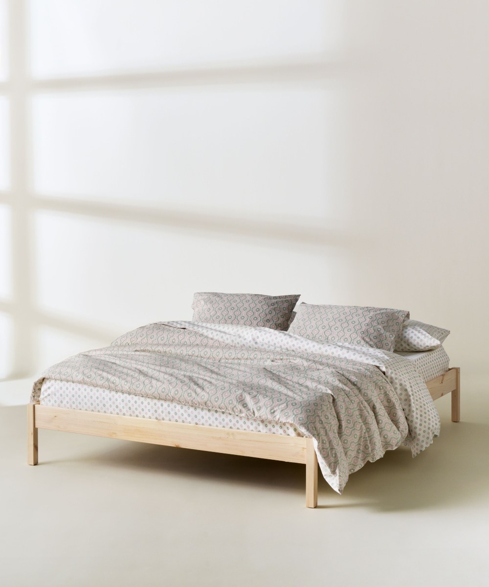 Σετ Σεντόνια Μονά 3 Τεμαχίων Kentia Trubi 14 Green- Pink- White 160x270