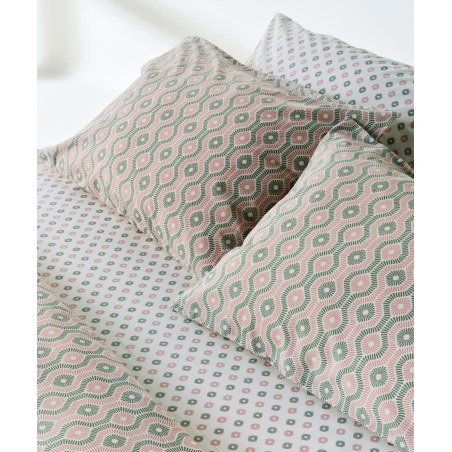 Σετ Σεντόνια Μονά 3 Τεμαχίων Kentia Trubi 14 Green- Pink- White 160x270