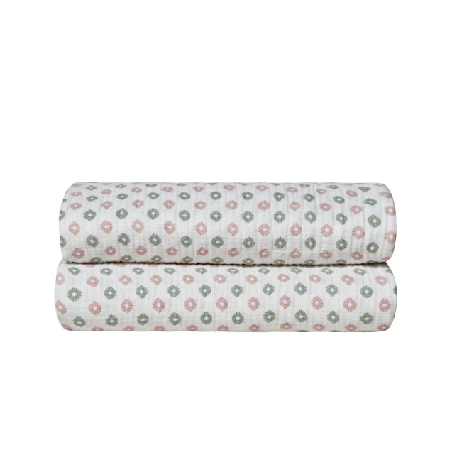 Κουβέρτα Μονή Kentia Trubi 14A White-Pink-Green...