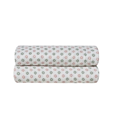 Κουβέρτα Υπέρδιπλη Kentia Trubi 14A White-Pink-Green 220x240