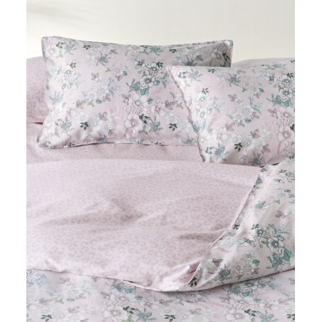 Σετ Σεντόνια Υπέρδιπλα 4 Τεμαχίων Kentia Vervita 18 Pink-Whte-Green-Blue 240x270