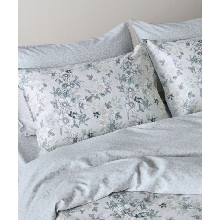 Σετ Σεντόνια King Size 4 Τεμαχίων Kentia Vervita 22 Grey-White-Beige-Mint 270x270