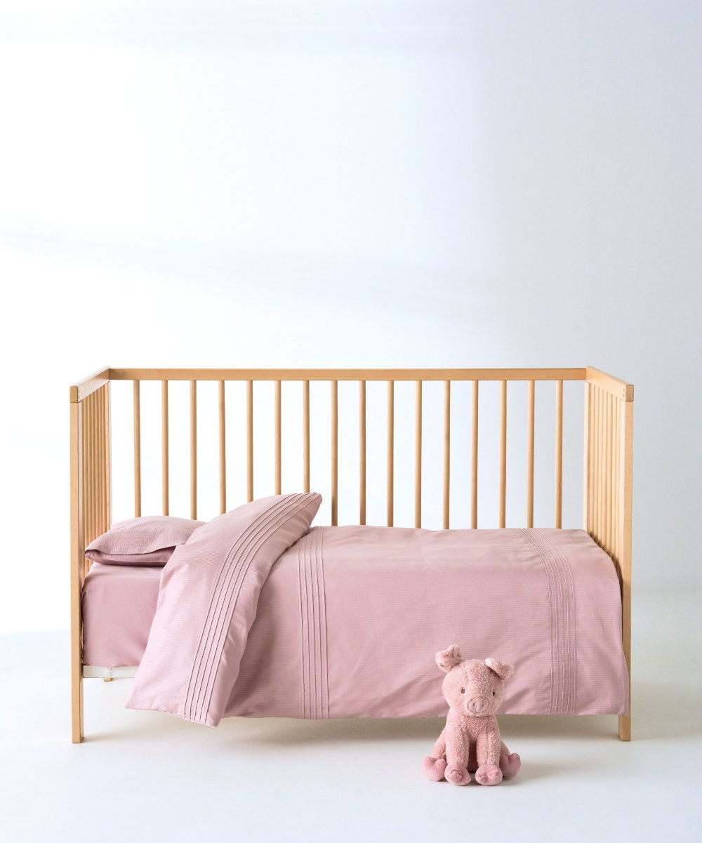 Σετ Παπλωματοθήκη Κούνιας 2 Τεμαχίων Kentia Whisper 14 Old Rose 100x140