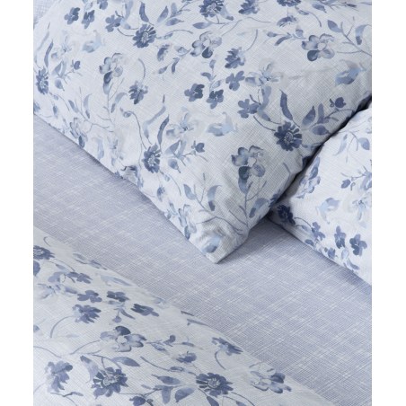 Σετ Σεντόνια Μονά 3 Τεμαχίων Kentia Yuli 1 Blue- White 160x270