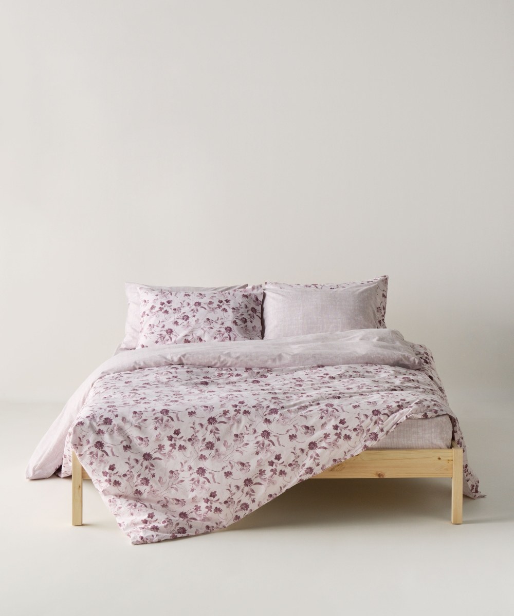 Σετ Σεντόνια Μονά 3 Τεμαχίων Kentia Yuli 18 Old Rose- White 160x270