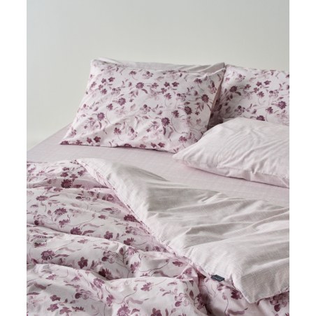 Σετ Σεντόνια Μονά 3 Τεμαχίων Kentia Yuli 18 Old Rose- White 160x270