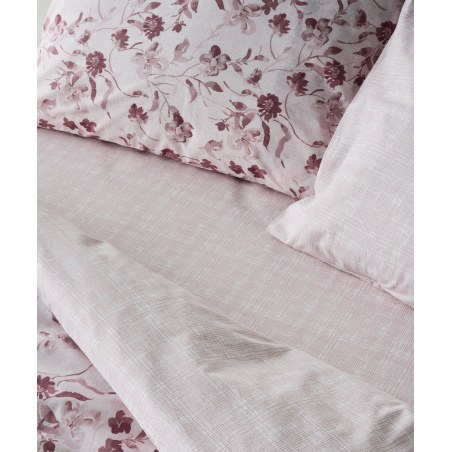Σετ Σεντόνια Υπέρδιπλα 4 Τεμαχίων Kentia Yuli 18 Old Rose- White 240x270