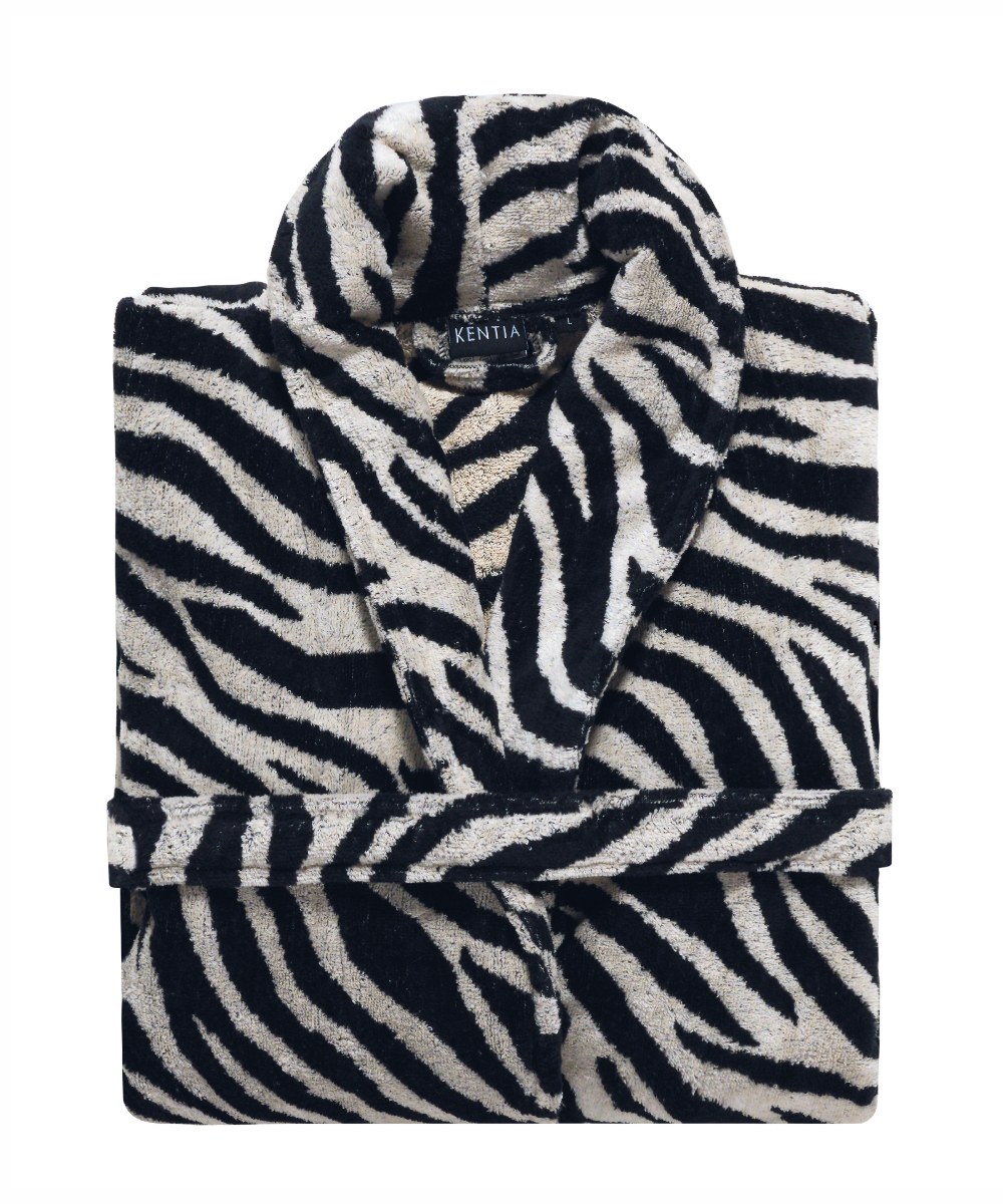 Μπουρνούζι με Γιακά Kentia Zulu M Ecru-Black Medium