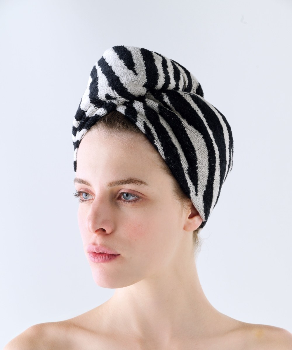 Πετσέτα Μαλλιών Kentia Zulu Ecru-Black 64x24x8