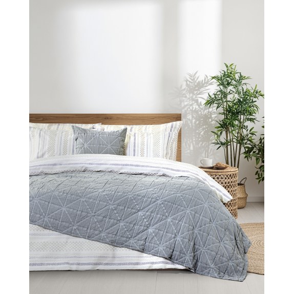 Κουβέρτα King Size Nima Drift Γκρι 240x260