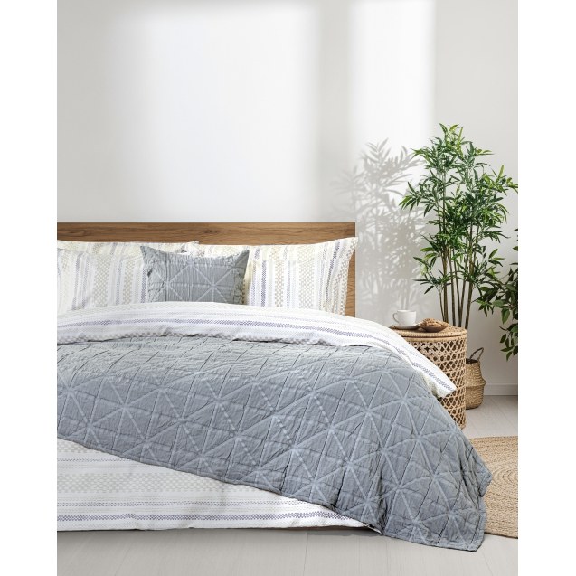 Κουβέρτα King Size Nima Drift Γκρι 240x260