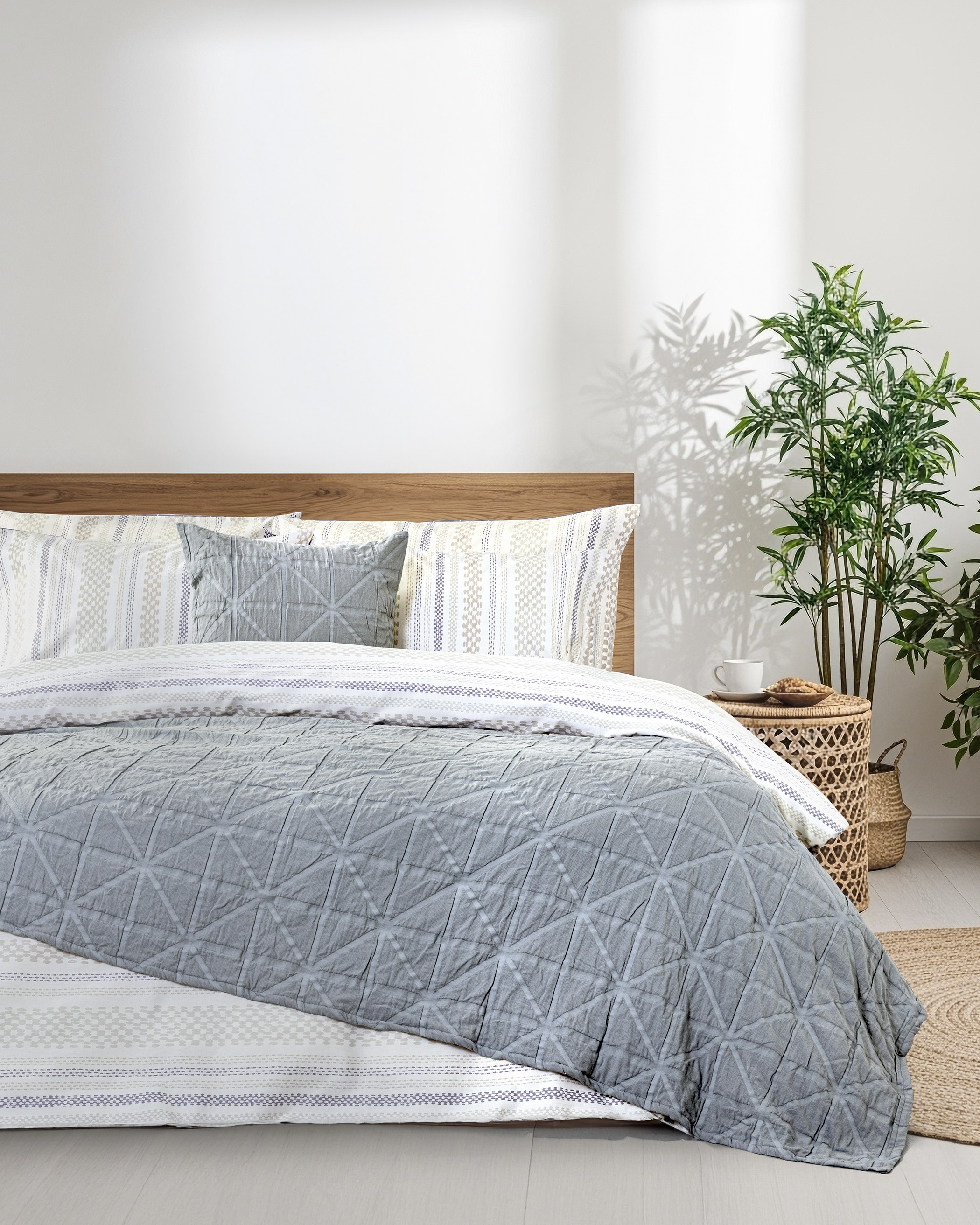 Κουβέρτα Υπέρδιπλη Nima Drift Γκρι 220x240