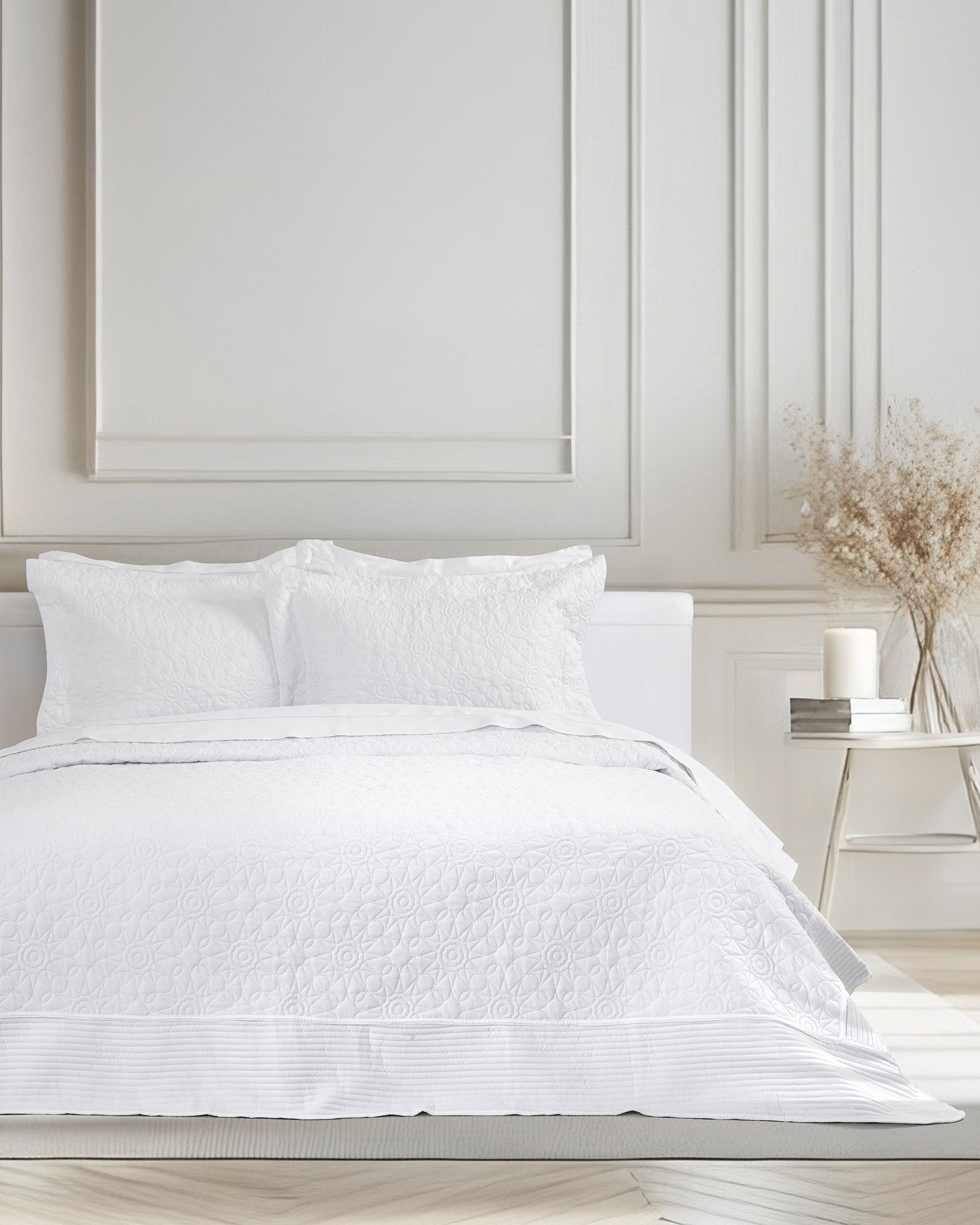 Σετ Κουβερλί King Size 3 Τεμαχίων Nima Calla White Λευκ