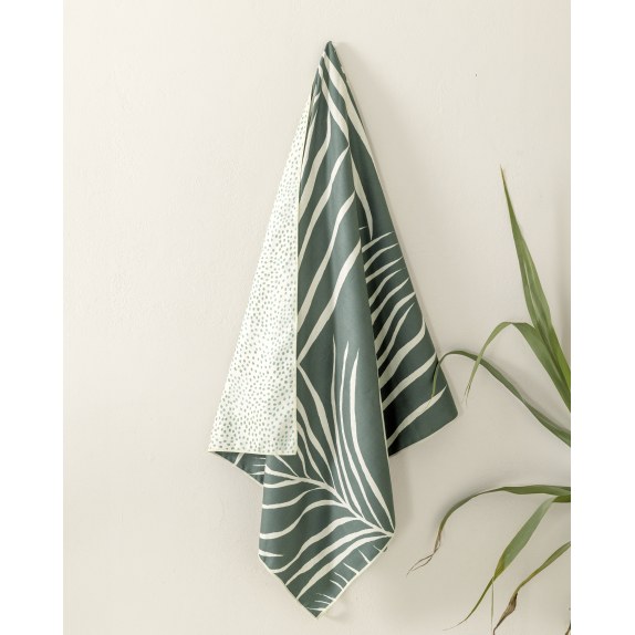 Πετσέτα Θαλάσσης Nima Botanical Πράσινο, Εκρού 80x160