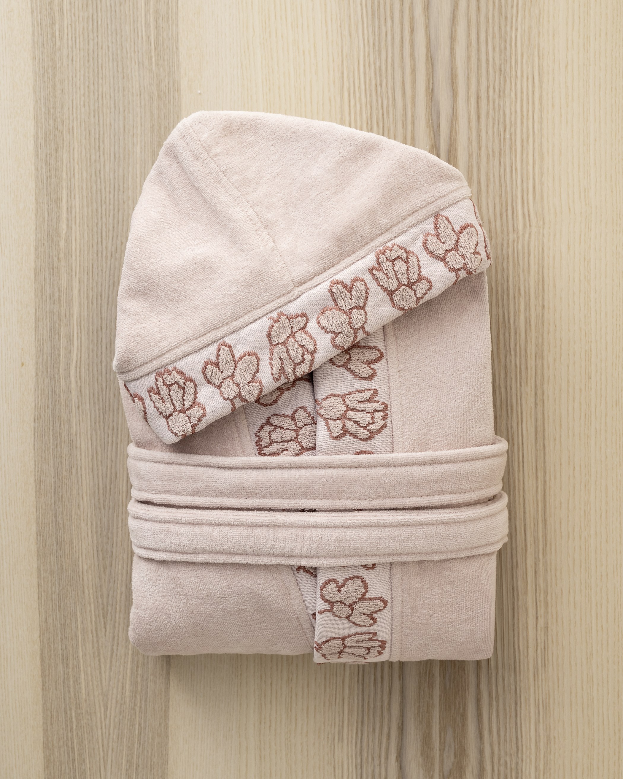 Μπουρνούζι Nima με κουκούλα Petal Ροζ Extra Large