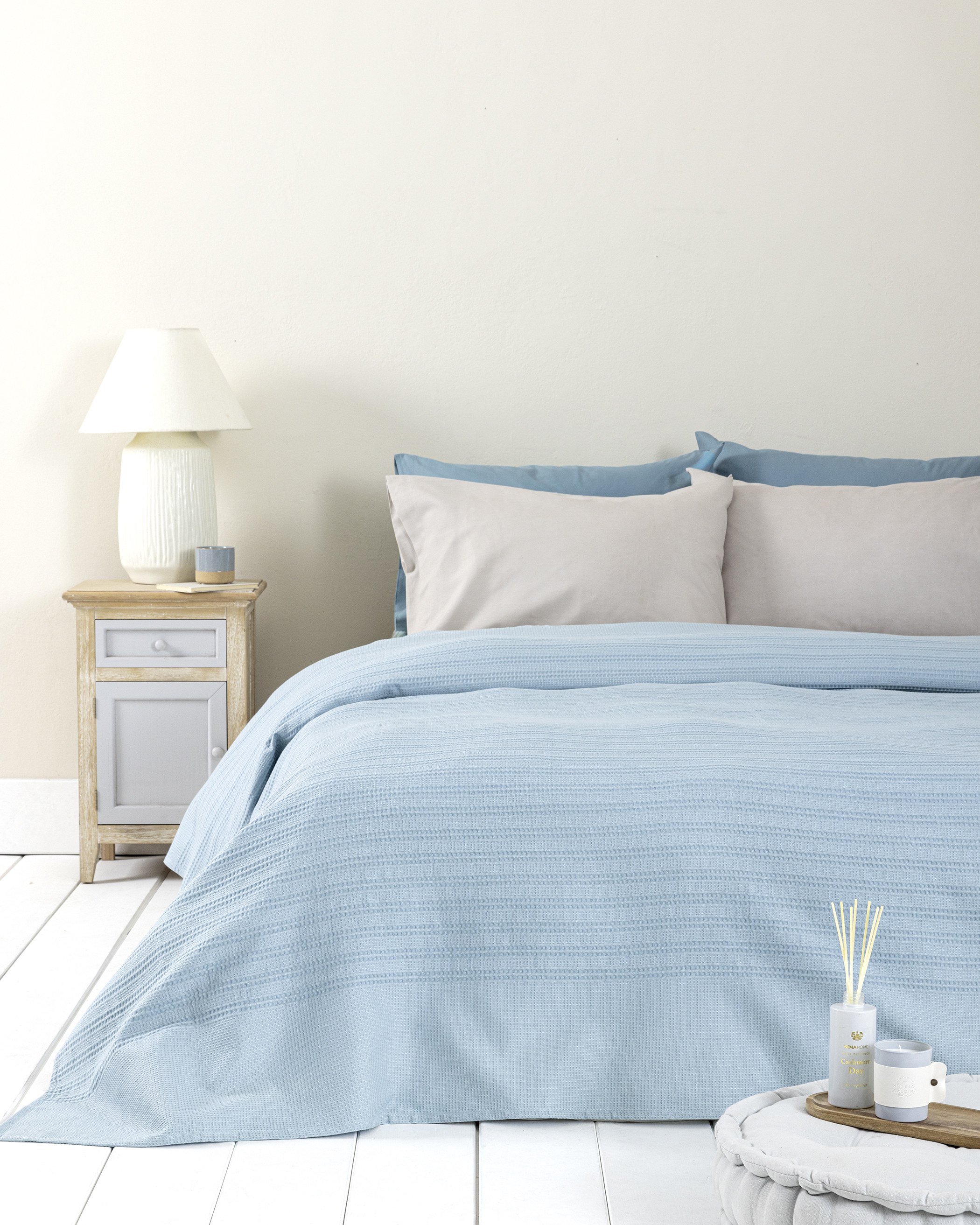 Κουβέρτα Υπέρδιπλη Nima Dune Denim Blue Μπλε, Τιρκουάζ 220x240