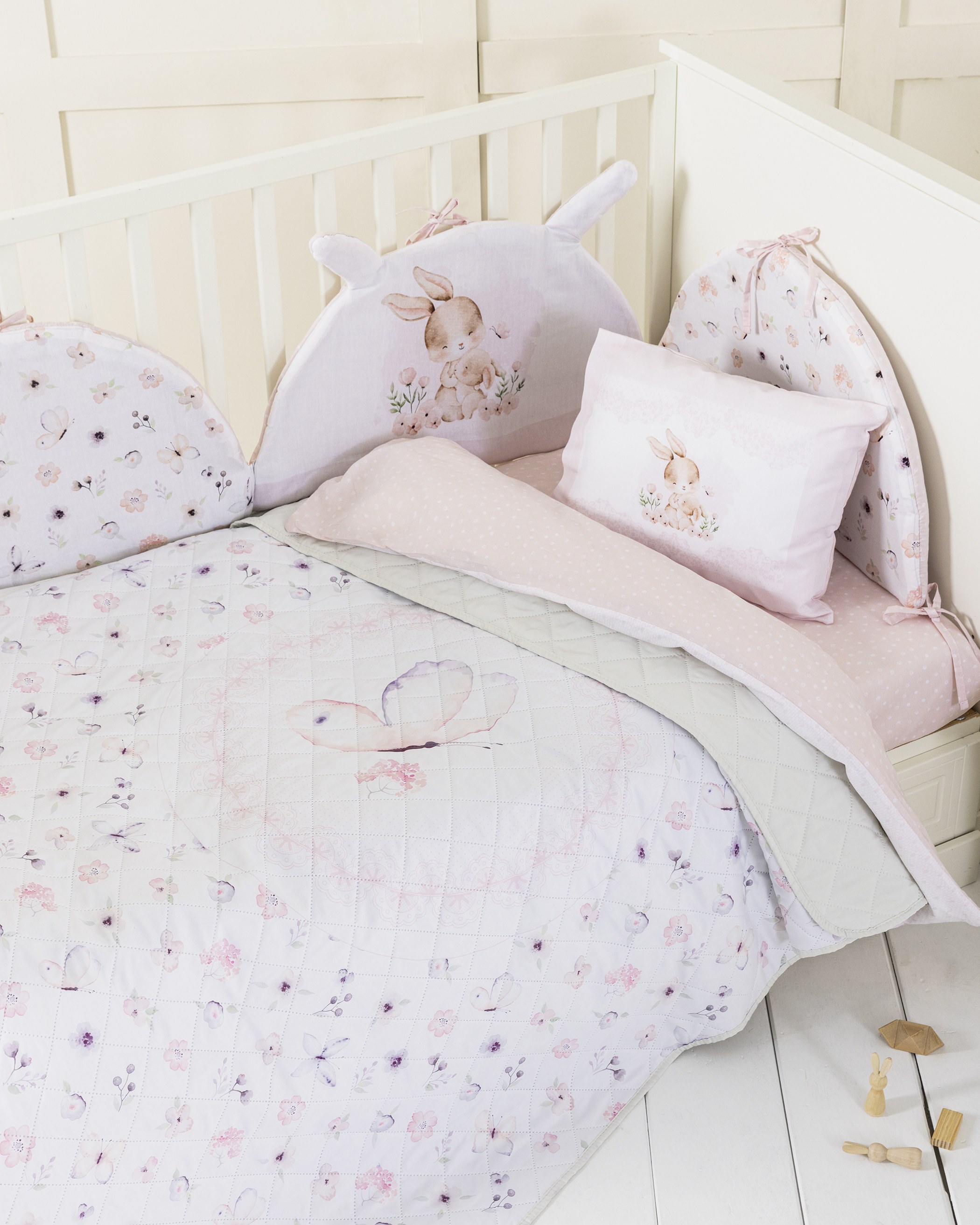 Κουβερλί Κούνιας Nima Loulou Ροζ, Λιλά 120x170