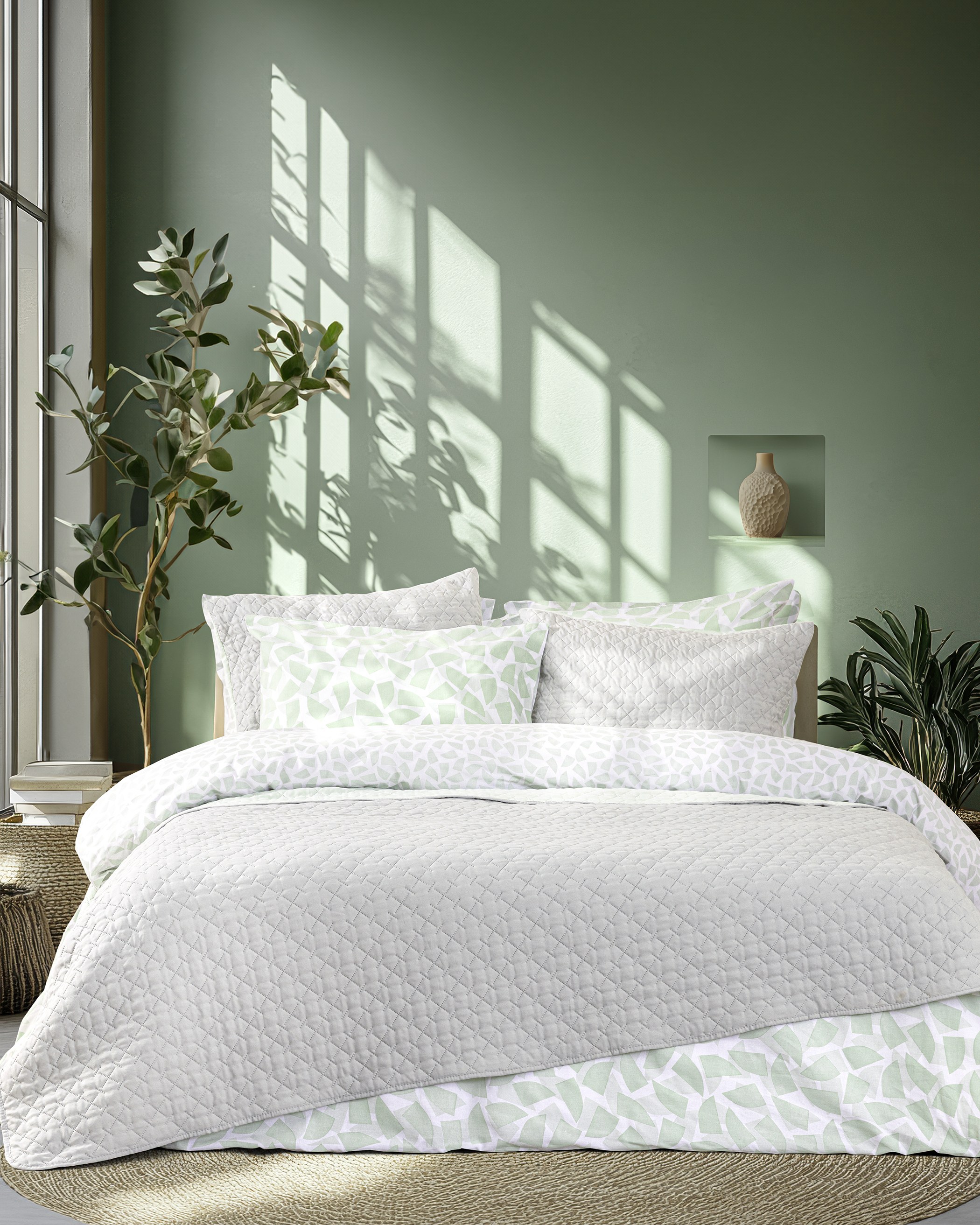 Nima Κουβερλί Ημίδιπλο Nima Arden Gray / Mint Γκρι, Μέντα, Πράσινο 180x240