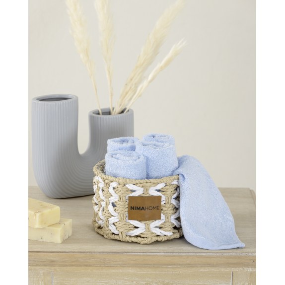 Καλαθάκι Με Λαβέτες 5 Τεμαχίων Nima Bamboo Calm Petrol...