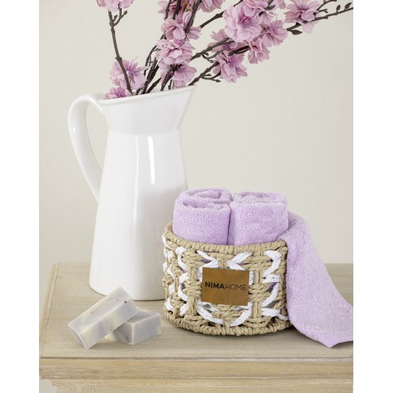 Καλαθάκι Με Λαβέτες 5 Τεμαχίων Nima Bamboo Calm Pink Ροζ,...