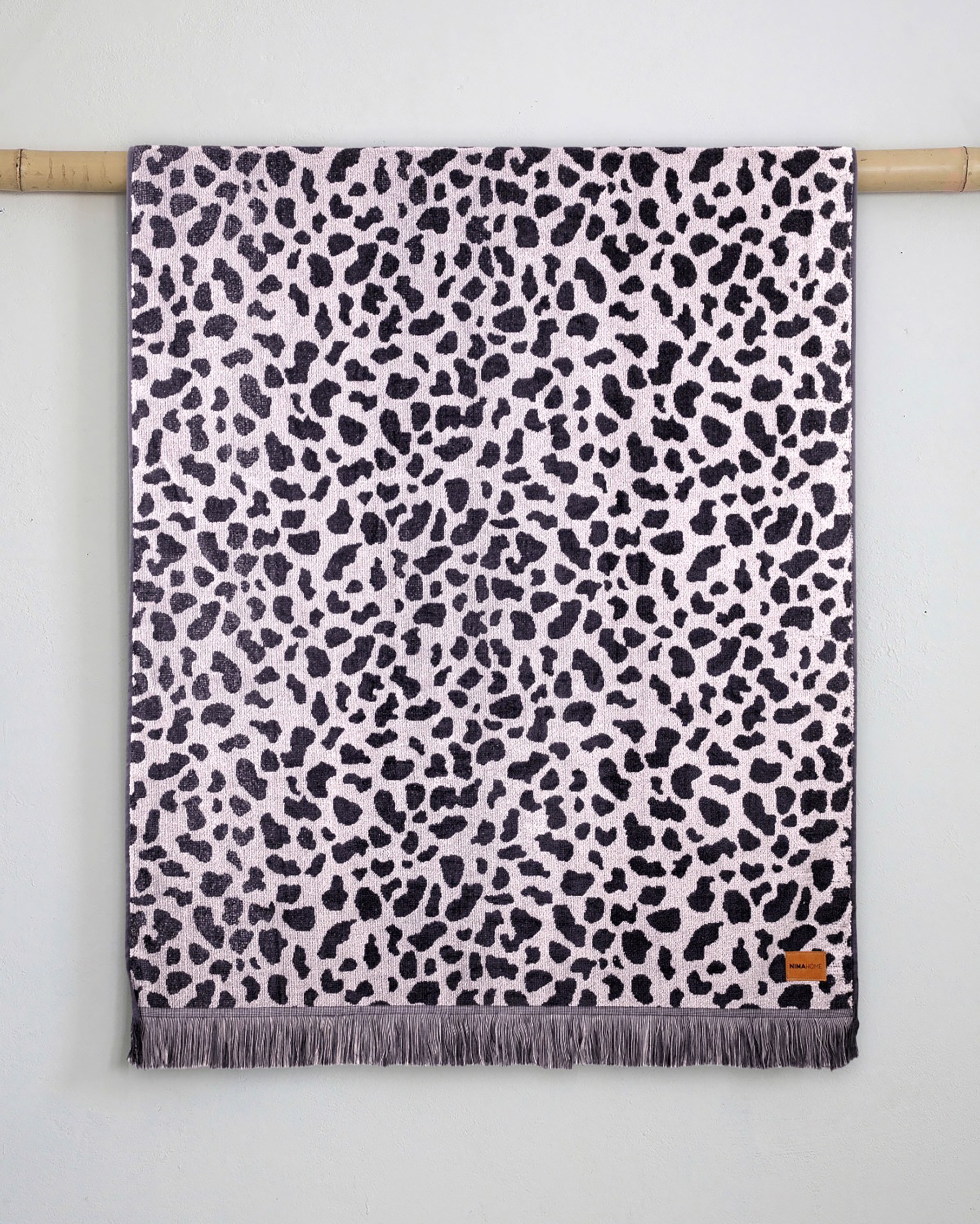 Πετσέτα Θαλάσσης Nima Kaia Jacquard Ροζ, Μαύρο 90x160