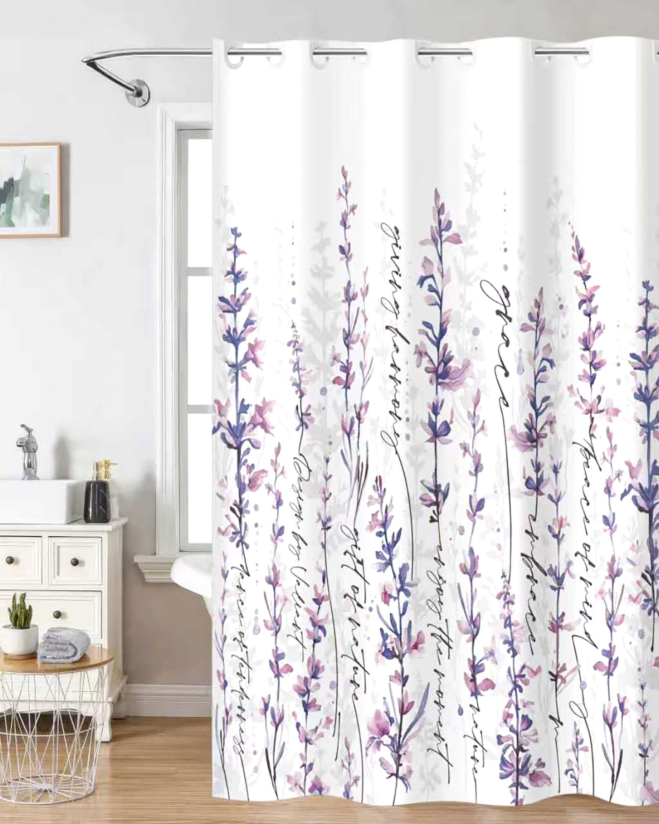 Κουρτίνα Μπάνιου Nima Lilly Λιλά, Μωβ 180x200