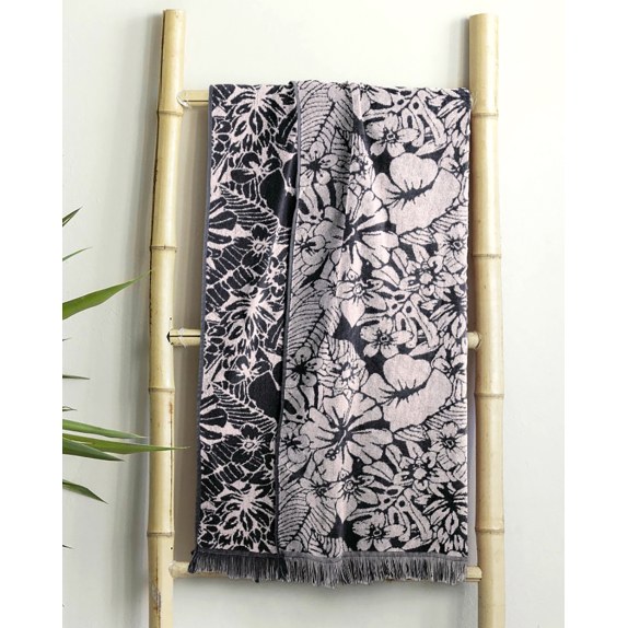 Πετσέτα Θαλάσσης Nima Hawaii Jacquard Ροζ, Μαύρο 90x160
