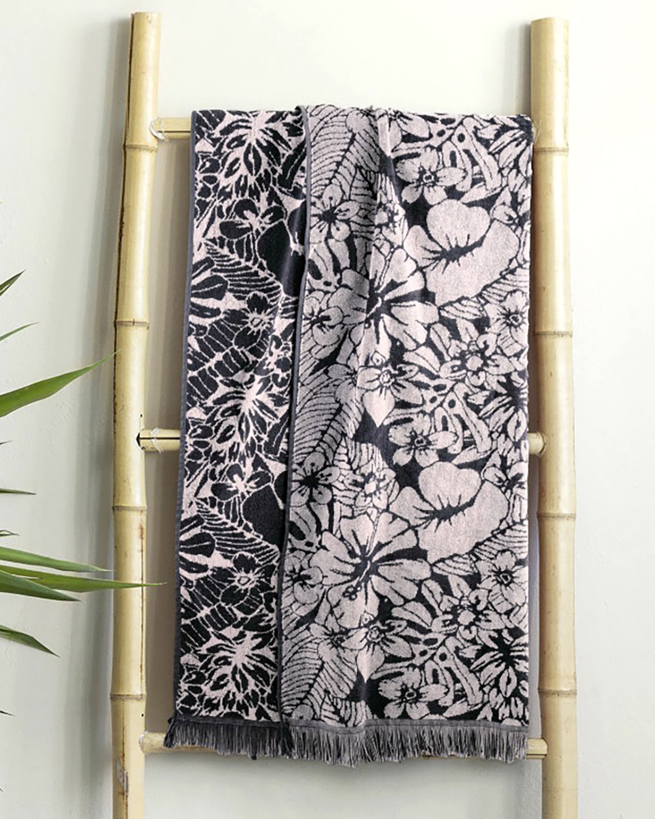 Πετσέτα Θαλάσσης Nima Hawaii Jacquard Ροζ, Μαύρο 90x160