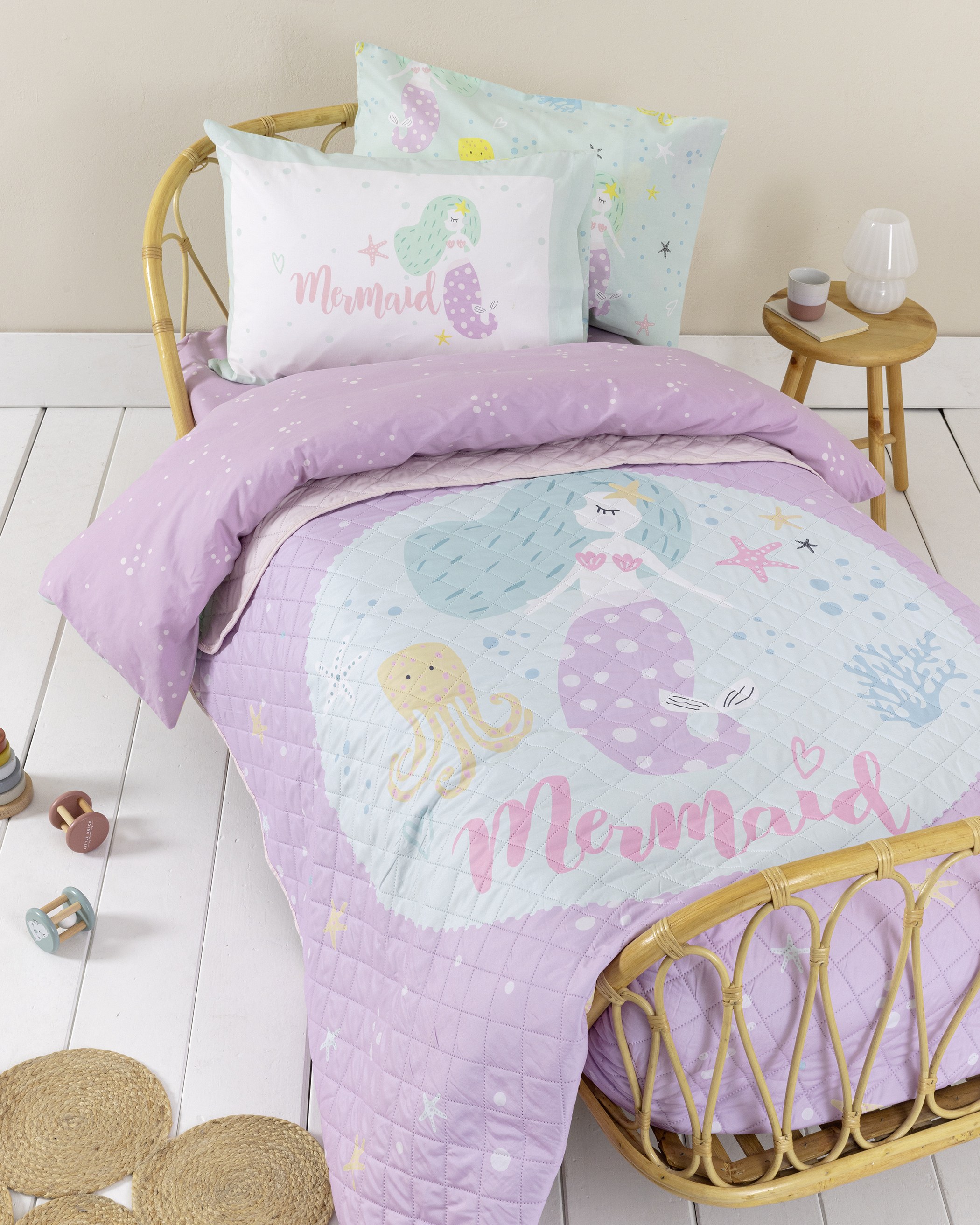 Παιδικό Κουβερλί Μονό Nima Lillyland Μέντα, Λιλά 160x22