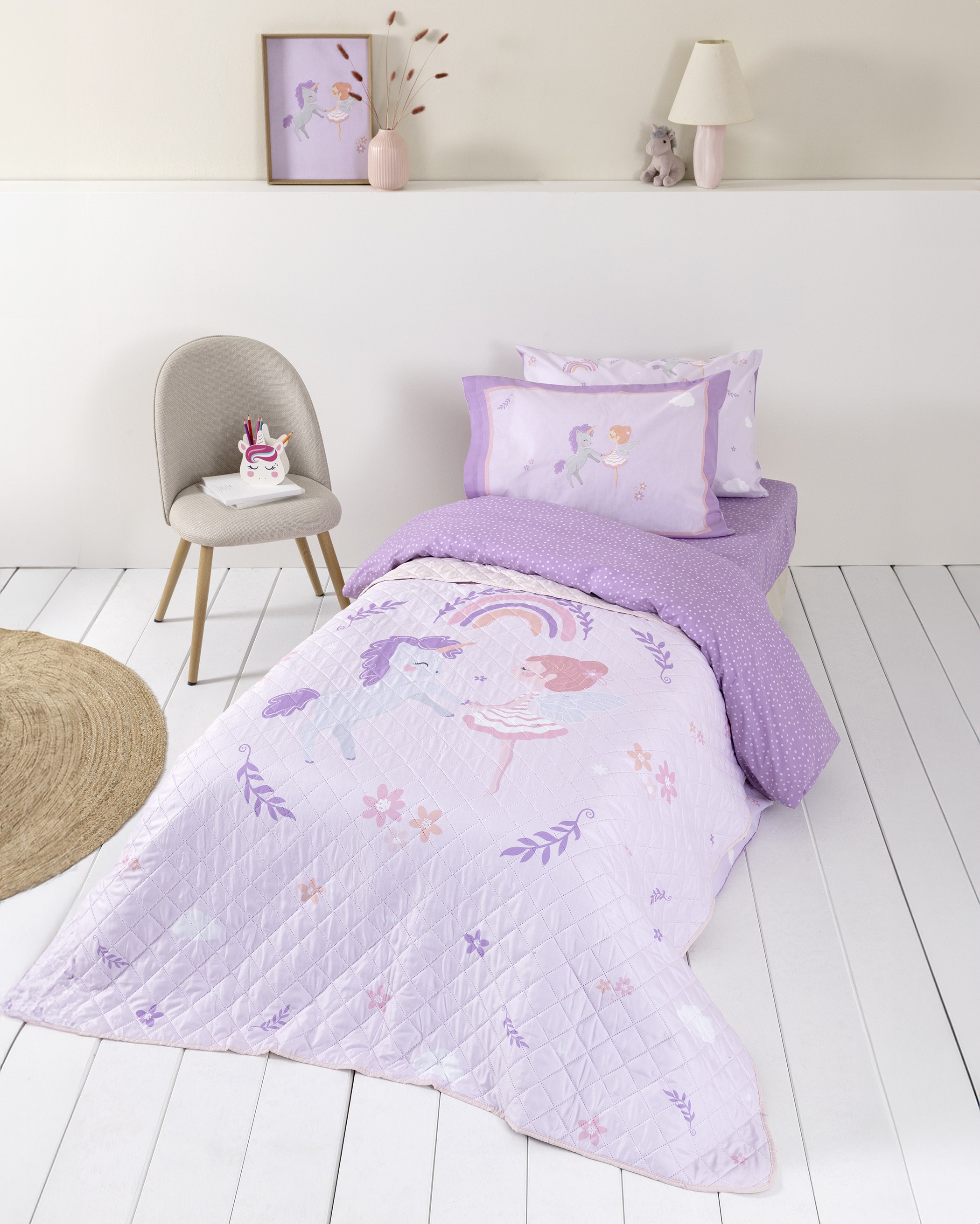 Παιδικό Κουβερλί Ημίδιπλο Nima Magic Bloom Λιλά, Μωβ 180x220