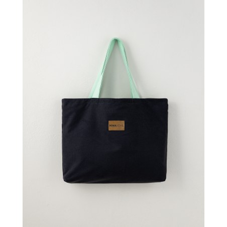 Τσάντα Θαλάσσης Nima Riva Black / Emerald Μαύρο, Μέντα 37x54