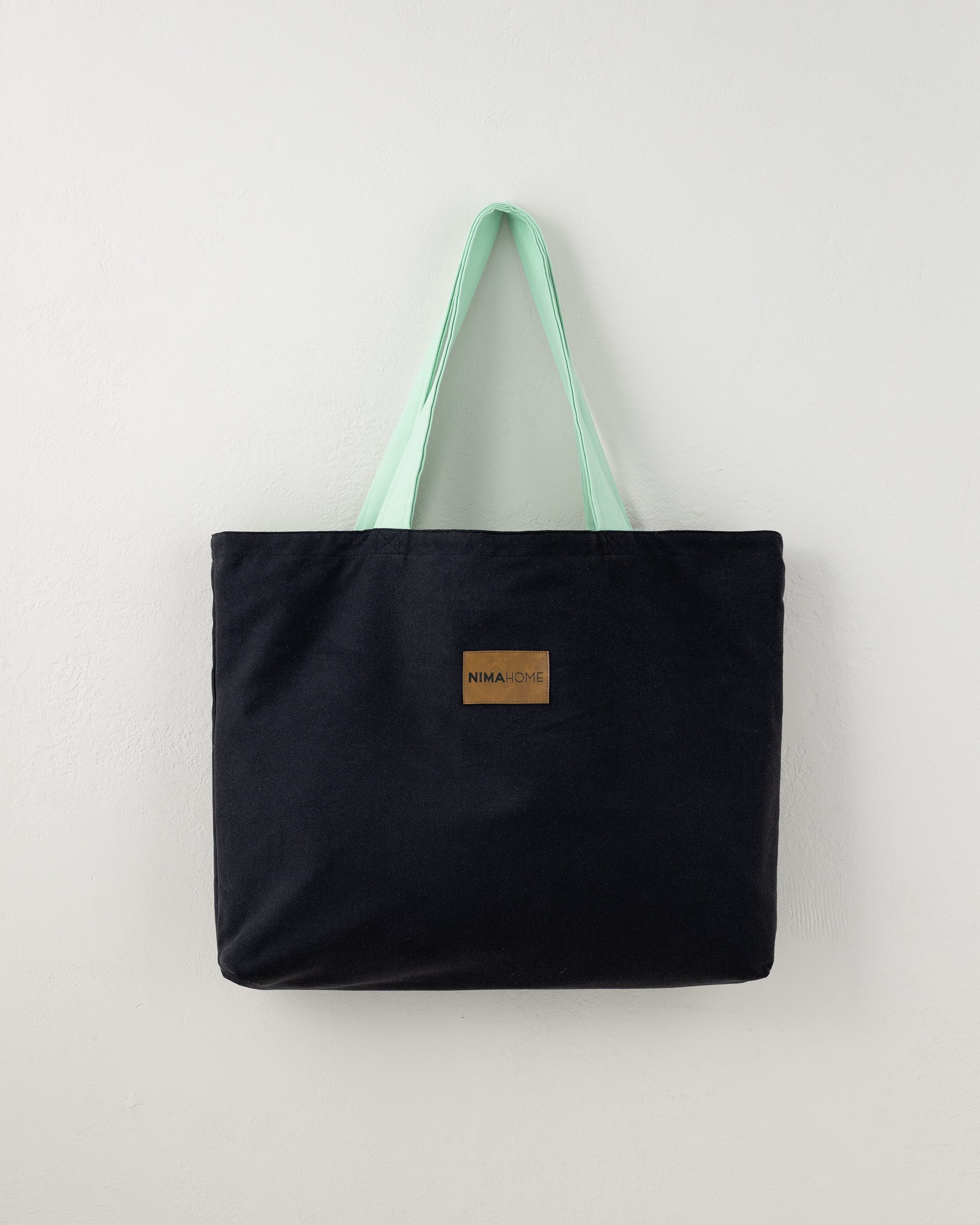 Τσάντα Θαλάσσης Nima Riva Black / Emerald Μαύρο, Μέντα 37x54