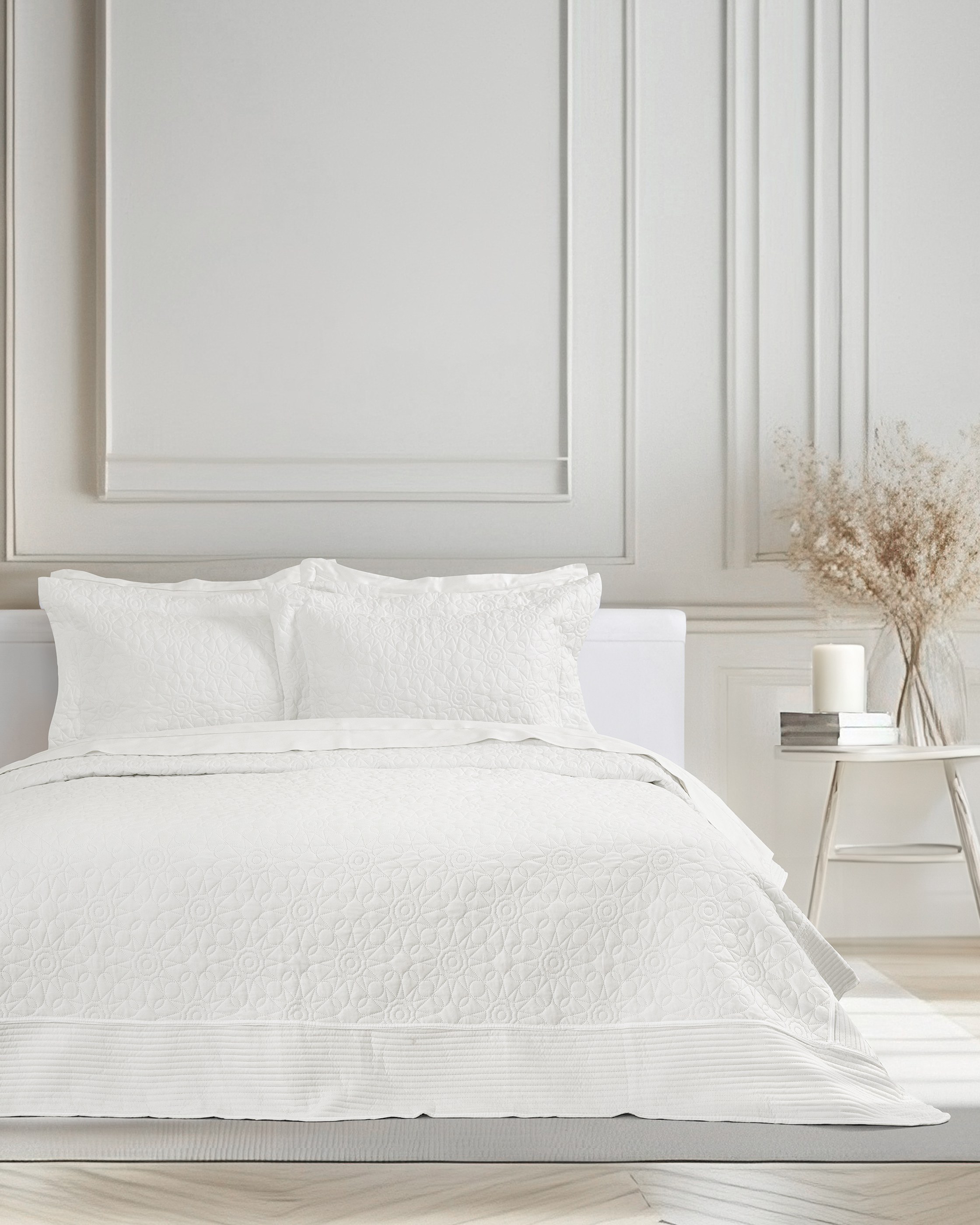 Σετ Κουβερλί King Size 3 Τεμαχίων Nima Calla Ivory Εκρο