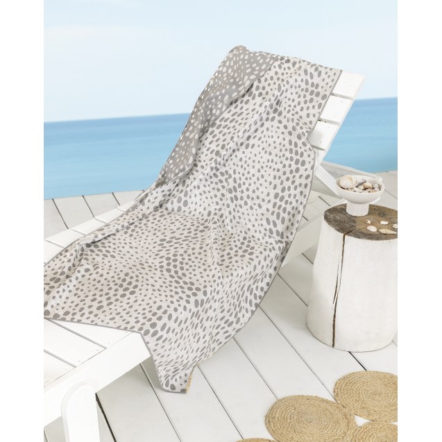 Πετσέτα Θαλάσσης Nima Keya Γκρι, Μπεζ 80x160