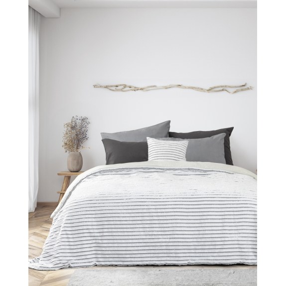 Κουβερλί Μονό Nima Raya Λευκό, Γκρι 160x240