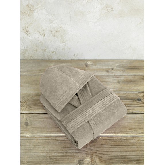 Μπουρνούζι Nima με κουκούλα Zen Μπεζ, Καφέ Extra Large