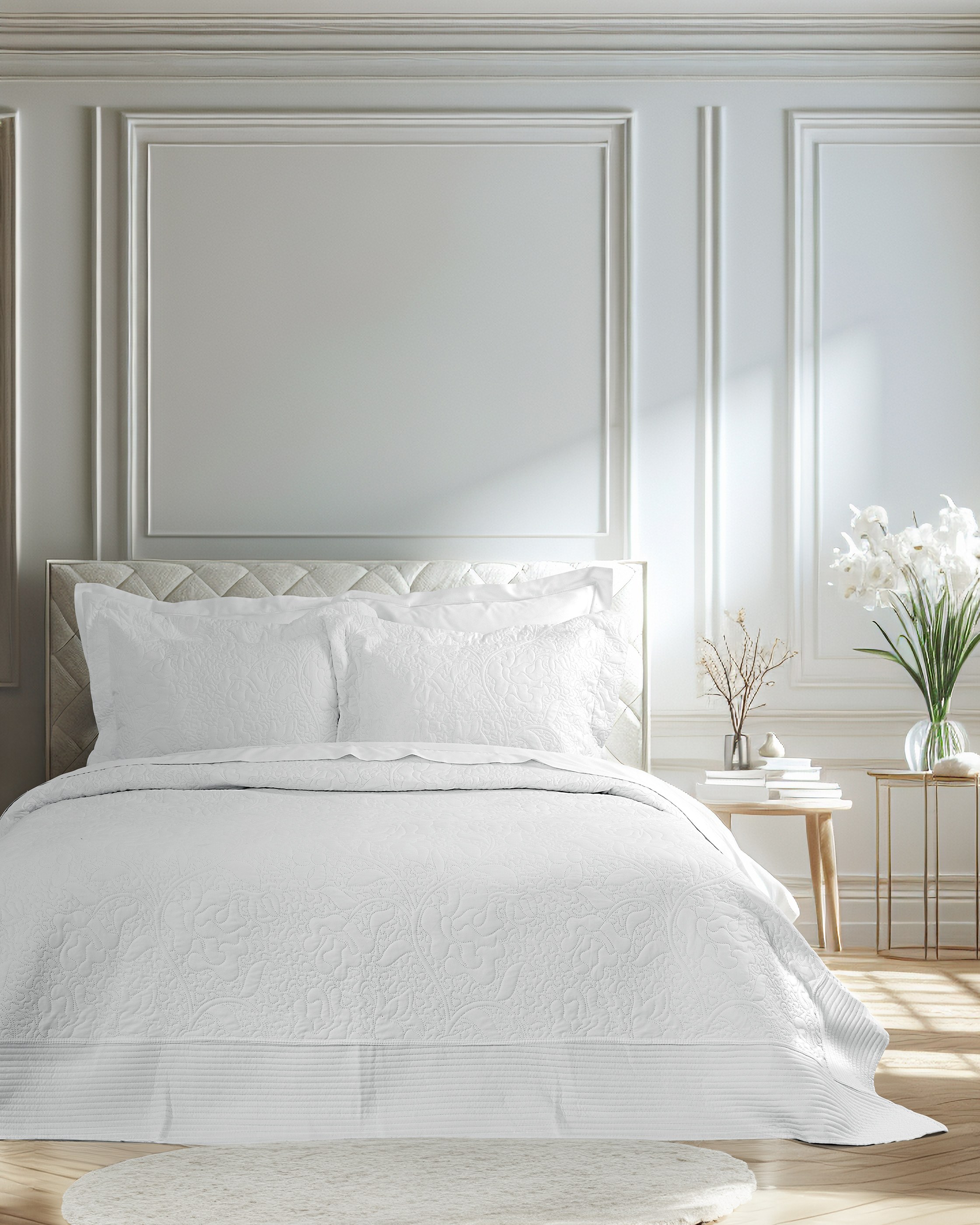 Σετ Κουβερλί King Size 3 Τεμαχίων Nima Heather White Λευκό 240x260