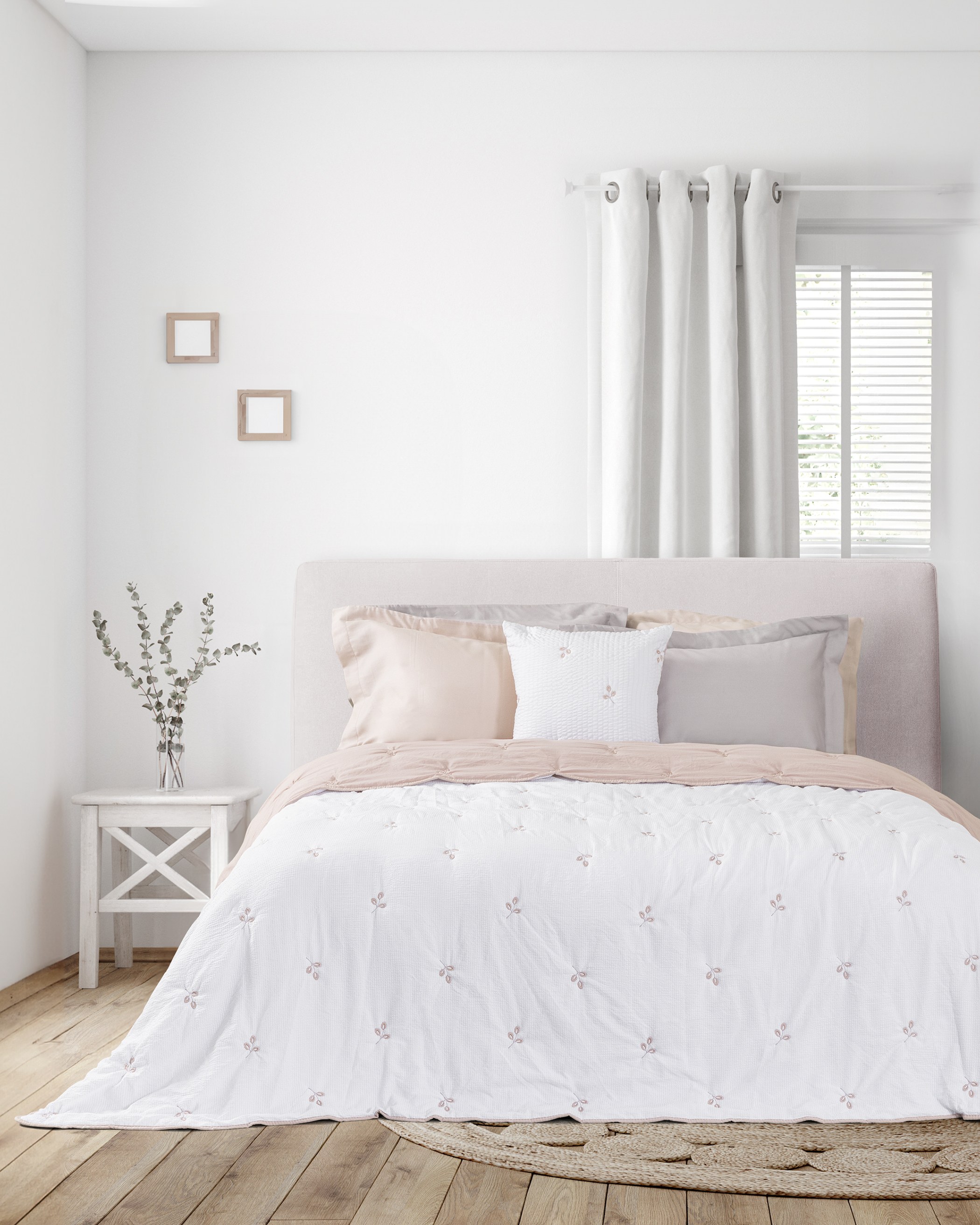 Κουβερλί King Size Nima Amelia Λευκό, Ροζ 240x260