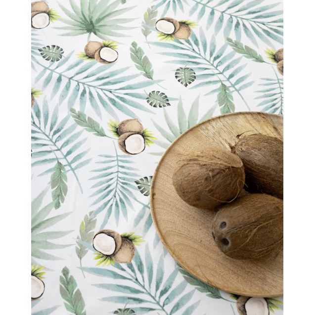 Τραπεζομάντηλο Nima Coconut Σιέλ, Πετρόλ 140x140