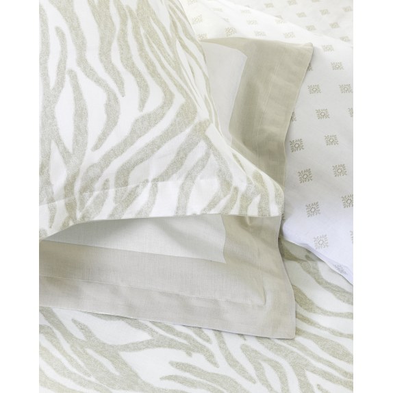 Σετ Μαξιλαροθήκες 2 Τεμαχίων Nima Posh Μπεζ, Λευκό 52x72+5